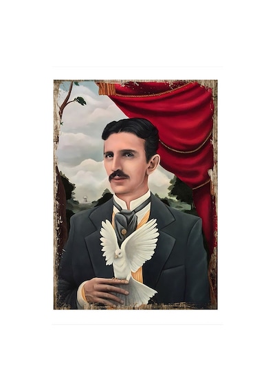 Güvercin Ve Adam Art Mdf Poster 50 Cm X 70 Cm