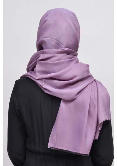 Altobeh Kadın Düz Renk Pırıltı Simli Tesettür Shawl Parlak Abiye Şal - Açık Maron