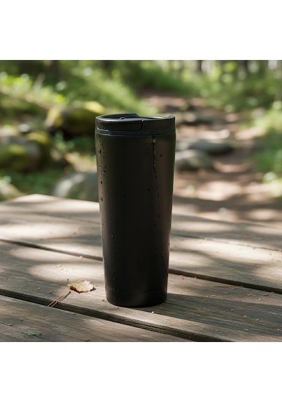 400 Ml Siyah Termos Kupa - Çift Katmanlı Paslanmaz Çelik Seyahat Bardağı Travel Mug - 4-6 Saa Diğer