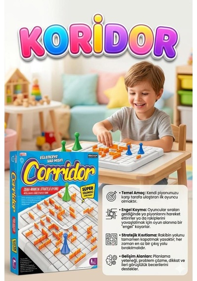 Koridor Zeka Ve Strateji Oyunu - Mantıksal Düşünme Becerisi Geliştirici