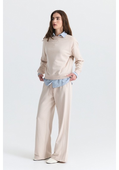 Antioch Bisiklet Yaka Sweatshirt Ve Geniş Paça Pantolon Takım Taş