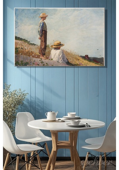 Yatay Kanvas Tablo Tekli Winslow Homer Mavi Çocuk The Blue Boy İsimli Eseri 2973