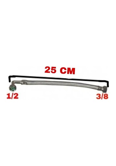 Lexroo Gömme Rezervuar Dirsekli Şamandıra Bağlantı Fleksi 3/8-1/2 20 Cm Standart