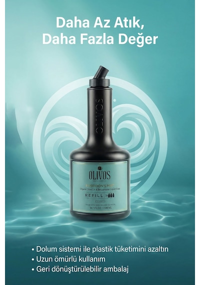 Poseidon S Mist Zeytinyağlı Bergamot Kokulu Sıvı Sabun Refill 1500 Ml 3x500 Ml Ekonomik Paket