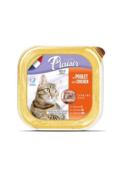 Plaisir Tavuk Etli Pate Yetişkin Kedi Yaş Maması 32 x 100 G