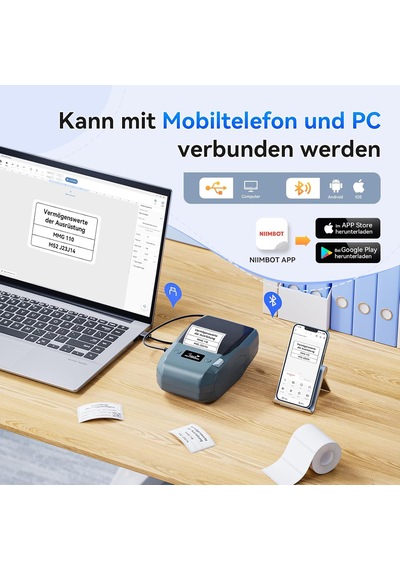 M2 Etiket Yazıcısı, Bluetooth Etiket Yazıcı, Termal Transfer Etiketleme Cihazı, Renkli Baskıyı Katkı Sağlar, K