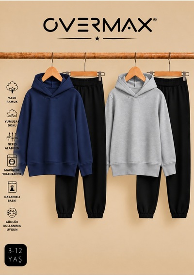 Overmax 2 Li Çocuk Kapüşonlu Eşofman Takımı Sweatshirt & Eşofman Altı 3-12 Yaş Lacivert-siyah, Gri-siyah - 919953561 Lacivert-siyah, Gri-siyah Overmax 2 Li Çocuk Kapüşonlu Eşofman Takımı Sweatshirt & Eşofman Altı 3-12 Yaş Lacivert-siyah, Gri-siyah - 919953561 Lacivert-siyah, Gri-siyah