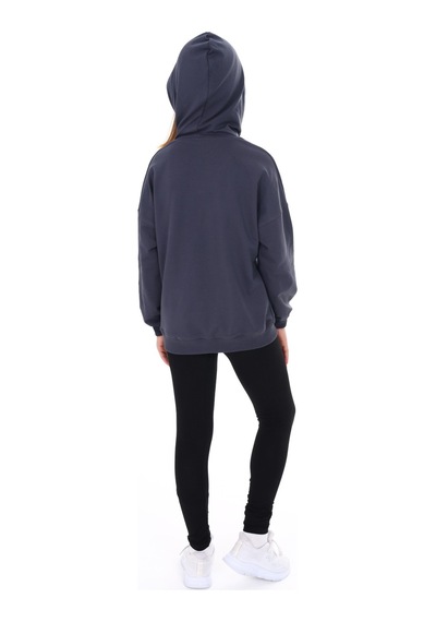 Toontoy Kids Toontoy Kız Çocuk 2'li Takım Baskılı Kapüşonlu Düşük Omuz Cepli Sweatshirt & Basic Düz Tayt Füme Toontoy Kids Toontoy Kız Çocuk 2'li Takım Baskılı Kapüşonlu Düşük Omuz Cepli Sweatshirt & Basic Düz Tayt Füme