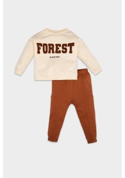 DeFacto Erkek Bebek 2'li Takım Baskılı İnce Sweatshirt Eşofman Altı D6257A5NSBN125 Kahve DeFacto Erkek Bebek 2'li Takım Baskılı İnce Sweatshirt Eşofman Altı D6257A5NSBN125 Kahve