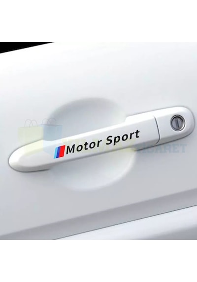 Bmw M Motor Sport Kapı Kolu Jant Sticker Etiket Yapıştırma 4 Adet 13 X 1,40 Cm