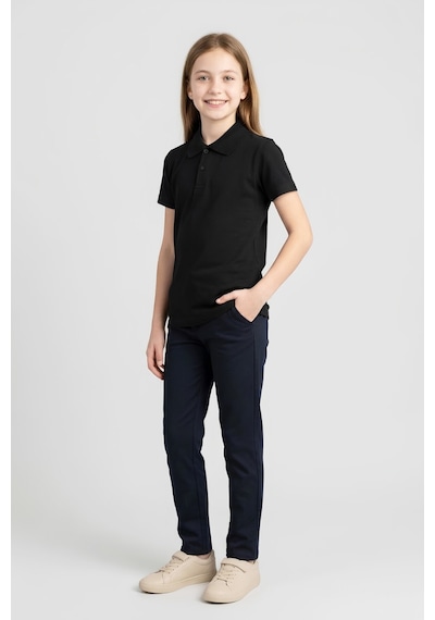 Modanino Kız Çocuk T-shirt %100 Pamuk Ve Okul Tarz 6-16 Yaş 12784mrt Siyah