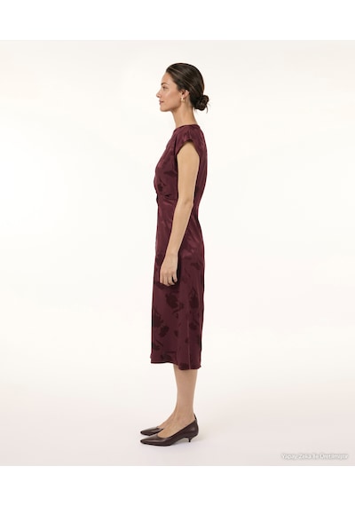 Yargıcı Düz Bisiklet Yaka Kısa Kol Elbise 26kkel7071x 016 Bordo