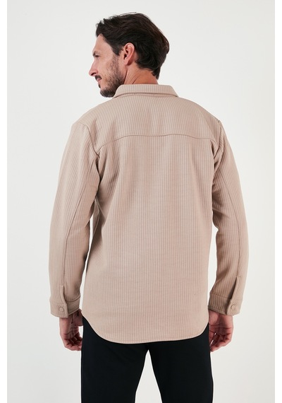 Buratti Fitilli Çıtçıtlı Relaxed Fit Erkek Gömlek 5905510 Vizon