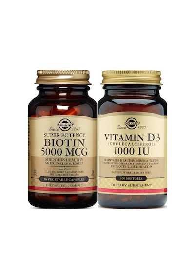Solgar Biotin 5000 Mcg 50 Kapsül + Vitamin D3 1000 Iu 100 Tablet