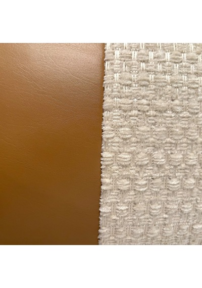 "bouclé & Leather" Deri Kırlent Kılıfı - 30x50 Kahverengi - Bej