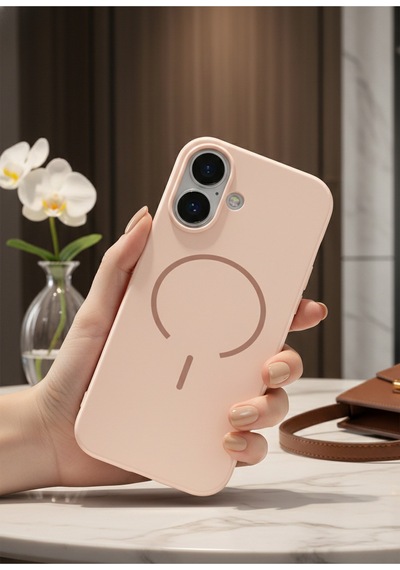 Apple Apple iPhone 17 İçin Uyumlu M-safe Özellikli Soft Renkli Elde Kaymaz Silikon Kılıf