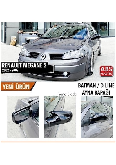 Otoçizgi Renault Megane 2 Batman Yarasa Ayna Kapağı Parlak Siyah Otoçizgi