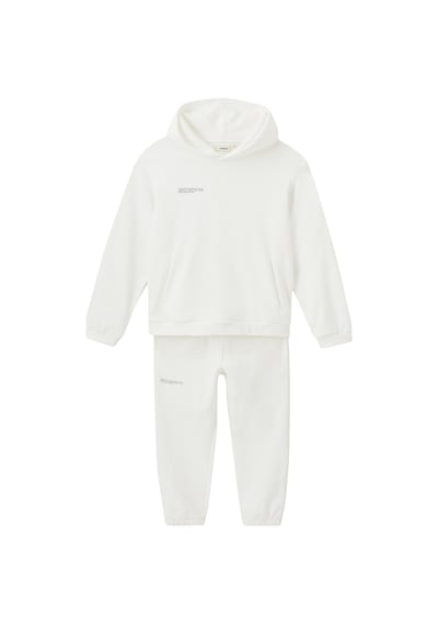 Pangaia Organik Pamuklu Kapüşonlu Sweatshirt - Off White Acı Kahverengi