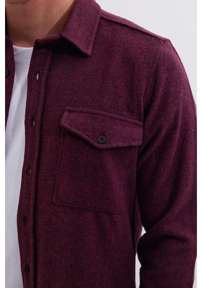 Tudors Erkek Slim Fit Tek Cep Kapaklı Düz Oduncu Spor Bordo Gömlek-41584 Bordo Tudors Erkek Slim Fit Tek Cep Kapaklı Düz Oduncu Spor Bordo Gömlek-41584 Bordo