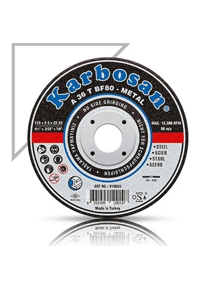 Karbosan 230x3.0x22.23 910050 A 36 T Bf80 Düz Metal Kesme Taşı