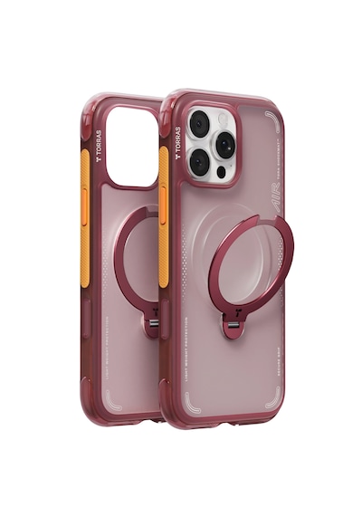Torras Apple iPhone Uyumlu 16 Pro Max O Stand Spin Air Serisi Magsafe Kılıf Kırmızı