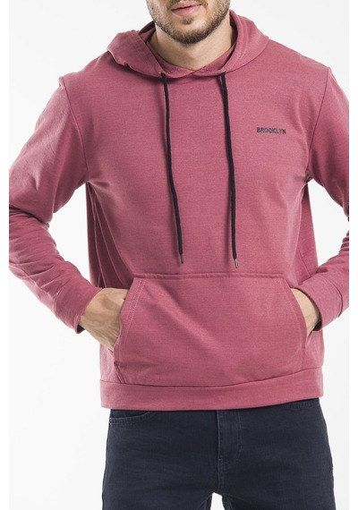 Erkek Kapşonlu Slim Fit Brooklyn Baskılı Sweatshirt Spr 2019k61 001