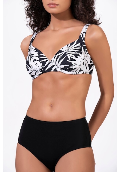 Endeep Kadın Çiçek Desenli Toparlayıcı Siyah Bikini Takımı