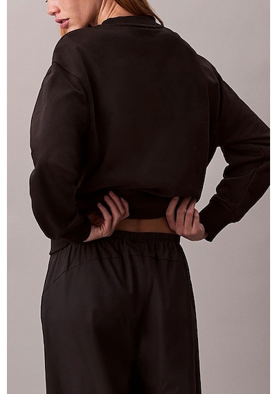 Calvin Klein Kadın Regular Kalıp Bisiklet Yaka Sweatshirt - Siyah Black