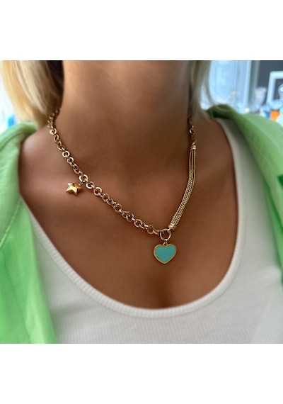 14k Altın Cetaş Eterna Heart&star Kolye