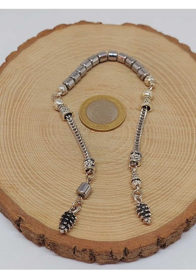 Yasamtohumu Hematit Taşı Silindir Kesim Sallamalık Zaza Tesbih 6mm 48194 Çok Renkli
