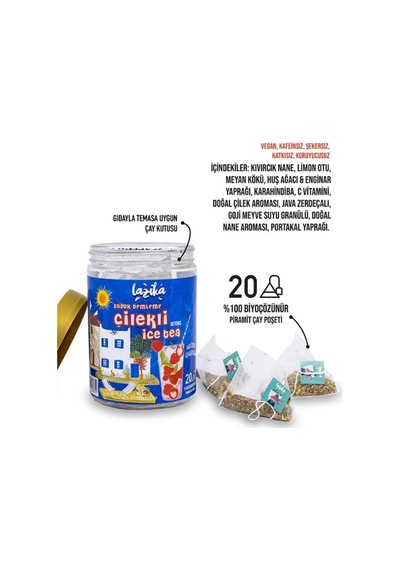 2'li Set Avantajlı Soğuk Demleme Naneli Çilek Aromalı Çay Seti- 2 20'li