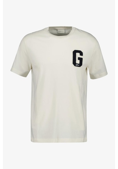Gant Erkek Regular Fit Bisiklet Yaka Logolu T-shirt - Krem Cream