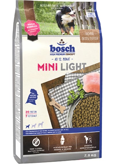 Bosch Mini Light Kümes Hayvanlı Glutensiz Küçük Irk Yetişkin Köpek Maması 2.5 KG