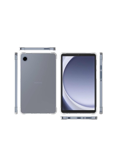 Samsung Galaxy Tab A9 8.7 İnç Sm-x110 Uyumlu Köşe Korumalı Şeffaf Esnek Antishock Kılıf Arka Kapak