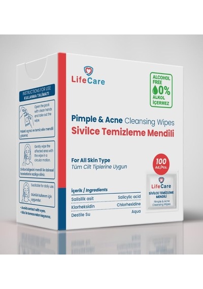 Tr Sivilce Akne Temizleme Mendili 100 Adet Alkolsüz Formül