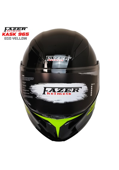 Ego Yellow Kask 965 Çene Açılır Kask Ego Sarı Desenli Kask