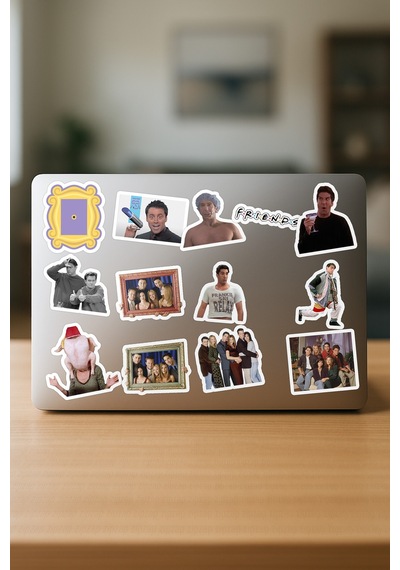 Friends Dizisi Sticker Telefon Laptop Bullet Journal Yapışkanlı Folyo Sticker Paketi 22 Adet Çok Renkli