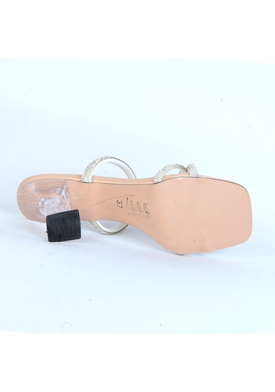 Moda Ayakkabı 01129 Ayışığı 7Cm Topuklu Kadın Terlik 001