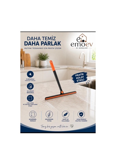 2'li Temizlik Seti - 180 Döner Başlıklı Cam & Tezgah Çekçeği + 5'li Mikrofiber Temizlik Bezi 30x30 Cm