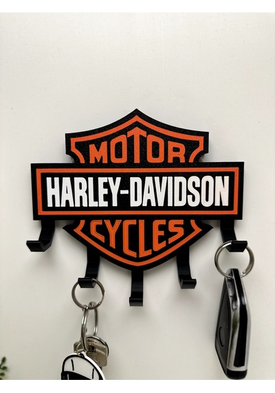3d Baskı Dekoratif Harley-davıdson Model Motorcu Anahtar Askılığı Siyah