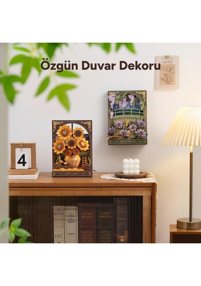 Rowood Th002 Ayçiçeği Golden Sunflower Dıy Minyatür Maket Model Seti Ahşap 3d Wooden Puzzle 3d Model Kit Detaylı Dekoratif Hobi Seti Ahşap Maket