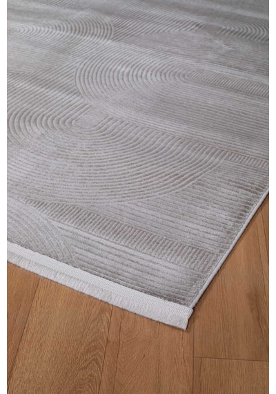Voyage %100 Akrilik Yumuşak Dokulu Halı Kilim Salon Mutfak Koridor Yolluk Dokuma Makine Halısı Ac-414 Gri