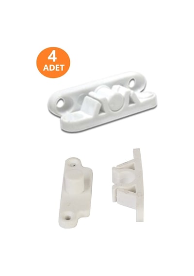 4 Adet Pvc Sineklik Kapı Pencere Çıtçıt Kilit Beyaz Plastik