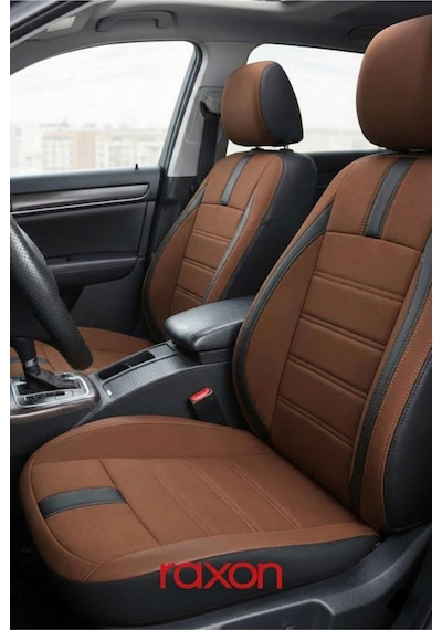 Fiat Egea Hatchback Neptune Series 2+1 Uyumlu Tay Tüyü Oto Koltuk Kılıfı - Premium Şık Ve Konforlu Tasarım Kahverengi Siyah
