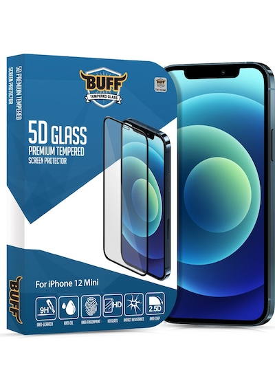 Buff Apple Uyumlu   iPhone 12 Mini 5D Glass Ekran Koruyucu (534790429)