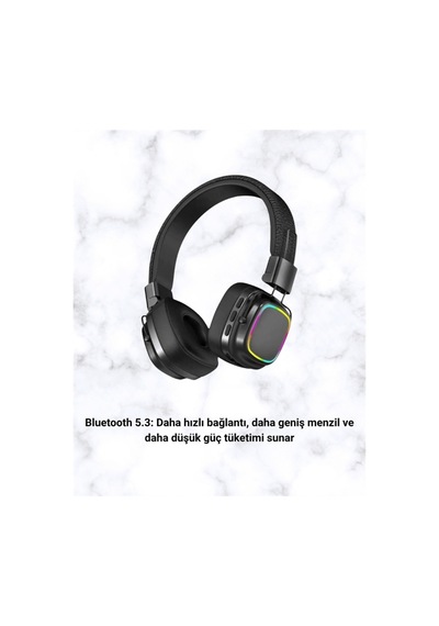 Renkli Işık Efektli Bluetooth 5.3 Müzik Kulaklığı Renk