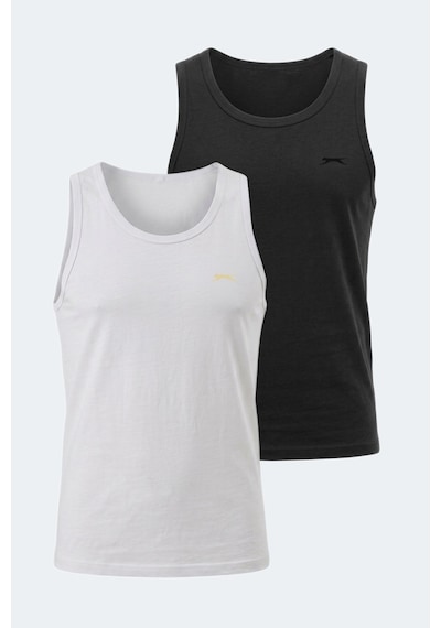 Slazenger Hokey 2 Li Set Erkek Beyaz - Siyah Tişört