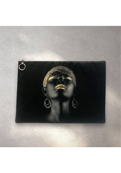 Herşey Nota Afrikalı Kadın Clutch Portföy Çanta Çok Renkli