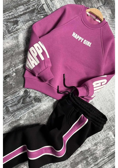 Riccotarz Kız Çocuk Kollarında Ve Göğsünde Girl Yazı Detaylı Mor Sweat Şerit Detaylı Eşofman Takım Mor Riccotarz Kız Çocuk Kollarında Ve Göğsünde Girl Yazı Detaylı Mor Sweat Şerit Detaylı Eşofman Takım Mor
