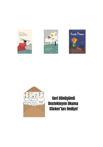 Savaş Pilotu + İnsanların Dünyası + Küçük Prens Ciltli - Büyük Boy + Okuma Sticker'ları